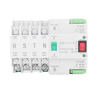 Baxnore Commutateur de transfert automatique à double puissance 4P 63A Commutateur de générateur à montage sur rail DIN AC400V ignifuge haute température pour l'alimentation de sec