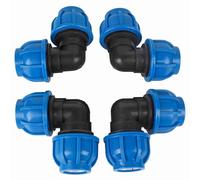 Baxnore Connecteur coudé de Tuyau d'eau en Plastique PE 32 mm, 4 raccords Haute Pression à Faible résistance au débit pour systèmes de plomberie PPR PE PVC, Accessoires de connexio