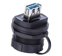 Baxnore Connecteur USB 3.0 Double Femelle de qualité Industrielle avec Couvercle, Contact en cuivre et Isolant PA66 pour environnements Difficiles et équipements extérieurs