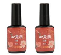 Baxnore Coupe de finition à ongles Gel Polon Polie Transparent Usure Résistante Résistant à la fuite Répurices Base de finition pour vernis à ongles 2 bouteilles 15 ml de matériau