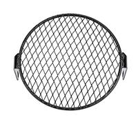Baxnore Couverture de Grille de Phare de Moto, Protection en de Fer de Style rétro pour Cruiser Chopper Cafe Racer 6,5 Pouces, Protection d'objectif légère Noire Durable (Grille inclinée)
