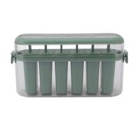 Baxnore Crème glacée à 6 cavités, réutilisable, faite maison, avec couvercle, à dégagement facile, friandises glacées pour les collations d'été en famille, 23,4x12x7,7 cm (Verte)
