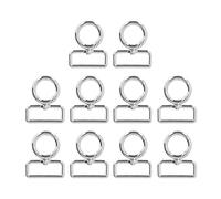 Baxnore Crochets de Porte-clés en Alliage de Zinc 10pcs, Clips détachables, Porte-étiquettes, Boucle pour décoration, Accessoires d'événements (Couleur Nickel Blanc)
