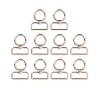 Baxnore Crochets de Porte-clés en Alliage de Zinc 10pcs, Clips détachables, Porte-étiquettes, Boucle pour décoration, Accessoires d'événements (Or léger)