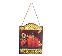 Baxnore Décorations LED de Thanksgiving en forme de citrouille et de dinde, panneau mural en bois à suspendre avec lumières intégrées pour intérieur et extérieur, fête de vacances,
