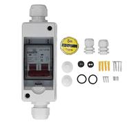 Baxnore Disjoncteur DC 2P 40A IP65 6KA, capacité de coupure, interrupteur d'isolateur de système photovoltaïque solaire pour réseaux de panneaux solaires et systèmes d'alimentation