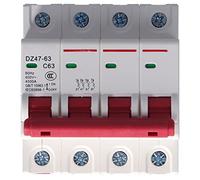 Baxnore Disjoncteur miniature 4P 400 V, interrupteur de protection contre les surcharges et les courts-circuits, boîtier PC durable pour les systèmes électriques de bureau à domici (Il a poignardé)