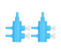 Baxnore Distributeur de séparateur d'air d'aquarium 2 pièces adaptateur de pompe à oxygène pour aquarium, vanne de contrôle de collecteur pour aquarium en plastique bleu blanc 2 vo (Un à deux)