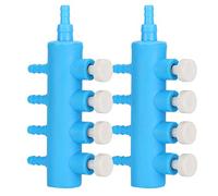 Baxnore Distributeur de séparateur d'air d'aquarium 2 pièces adaptateur de pompe à oxygène pour aquarium, vanne de contrôle de collecteur pour aquarium en plastique bleu blanc 2 vo (un virgule quatre)