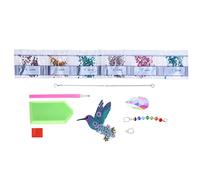 Baxnore DIY WIND CHIMES Kit Bird Shape Creative Mur suspendu décor avec forte strass adhésive pour le bureau à domicile Décoration de jardin Matériel en résine acrylique 14x9x20cm