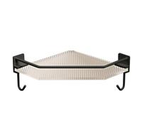 Baxnore Douche d'angle, étagère d'organisateur de douche acrylique, pas de rangement de salle de bain de grande capacité à forage, rack de montage mural de sauvegarde pour la cuisi (noir)