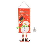 Baxnore Drapeau suspendu bonhomme de neige de noël, bannière décorative de vacances festives, pendentif en tissu mural pour la maison, le bureau, la boutique, l'appartement, décora