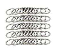Baxnore En Acier inoxydable Porte-clés 50Pcs Heavy Duty Anti Rouille Porte-clés Anneaux Polyvalent Connecteurs pour Clés Badges Bureau Accueil Organisation 30mm 1.19 Pouces