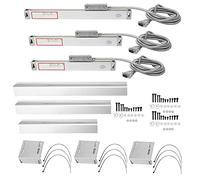 Baxnore Encodeur à échelle linéaire outil de mesure DRO à lecture numérique de haute précision pour équipement de matériel industriel en alliage d'aluminium ensemble de 3 pièces 0 (Course 0-50 mm