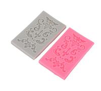 Baxnore Ensemble de 2 motifs en silicone baroques en forme de volutes et de fleurs en relief pour la décoration de gâteaux, de cupcakes au chocolat, de pâte à modeler et de pâtisse