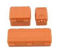Baxnore Ensemble de 3 valises de simulation de voiture RC, grande, moyenne et petite, décoration de valise réaliste pour chenille RC 1/18 1/24 avec fonction de rangement, matière p (Orange)