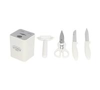 Baxnore Ensemble de 5 couteaux de cuisine professionnels, couteaux tranchants en acier inoxydable avec base de rangement, outils de cuisine polyvalents pour les chefs à domicile, b