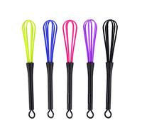 Baxnore Ensemble de 5 fouets à ballons en plastique professionnels pour le mélange de couleurs de cheveux et l'utilisation en cuisine, outils de barbier de salon multicolores léger