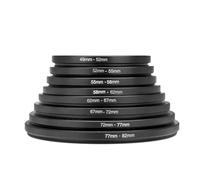 Baxnore Ensemble de 8 bagues d'adaptation de Filtre d'objectif élévateur en métal Professionnel 49 mm 52 mm 55 mm 58 mm 62 mm 67 mm 72 mm 77 mm 82 mm Accessoires universels en alli