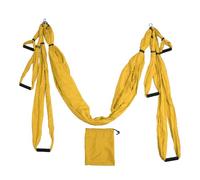 Baxnore Ensemble de balançoire de Yoga aérien Hamac de Yoga réglable en Coton et Polyester pour l'exercice Physique Améliorer la flexibilité Pratique du Yoga en intérieur et en ext (Jaune)