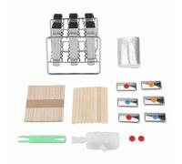 Baxnore Ensemble de crème glacée en acier inoxydable, lot de 6, kit de fabrication réutilisable avec 50 bâtonnets et 20 sacs pour la cuisine à domicile, usage commercial, lisse du (Tête plate double