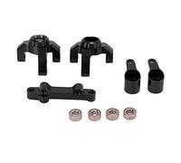 Baxnore Ensemble de groupe de direction en alliage d'aluminium de qualité supérieure avec roulements de cuvette de direction avant pour Losi Mini T 2.0 2WD échelle 1/18 pièces de m (Noire)