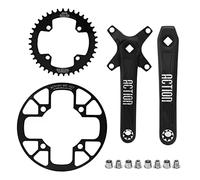 Baxnore Ensemble de manivelles de vélo en alliage d'aluminium léger et durable 40T plateau négatif positif 104 mm BCD 170 mm bras de manivelle pour vélos de montagne vélos de route