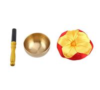 Baxnore Ensemble de méditation de bol chantant en laiton du bouddhisme tibétain avec bâton en bois et coussin pour la relaxation du yoga, guérison spirituelle, instrument de musiqu