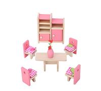 Baxnore Ensemble de Meubles Miniatures en Bois pour Maison de poupée à l'échelle 1:12, décoration de Chambre réaliste fabriquée à la Main pour Adultes, Salon, Cuisine, Chambre à co (Salle à Manger)