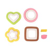 Baxnore Ensemble de moules -sandwich en plastique, 223g, 10 pièces, cœur de fleur détachable, forme ronde, outils de cuisson pour le petit déjeuner, cuisine, bricolage