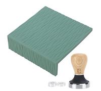 Baxnore Ensemble de pilon à café professionnel 58 mm avec manche en bois de hêtre et base en acier inoxydable Kit de tapis de bourrage en relief pour accessoires de machine à expre (Verte)