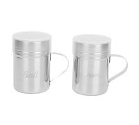 Baxnore Ensemble de shaker de dragage professionnel en acier inoxydable, distributeur d'assaisonnement robuste avec couvercle sécurisé, poignée ergonomique pour la cuisine, la pâti