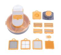 Baxnore Ensemble de tranches de légumes avec inserts en acier inoxydable, hachoir polyvalent, râpe, dicer pour la cuisine domestique, outils efficaces, matériau ABS orange 1077 g