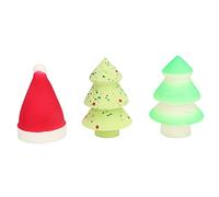 Baxnore Ensemble d'éponges de maquillage 3 pièces, thème de Noël, éponge de beauté à haute élasticité pour une application de maquillage impeccable, matériau en polyuréthane hydrop