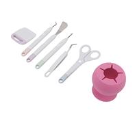 Baxnore Ensemble d'outils de bricolage professionnels Ciseaux de gravure de coupe de précision de qualité supérieure Pince à épiler avec boîte de rangement en silicone pour papier (Rose)