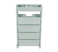 Baxnore Étagère de Stockage de bibliothèque Mobile avec Roues, Organisateur Multi-Couche de Grande capacité pour Les Livres de Livres de Livres, Cadre en Plastique PP Robuste 78,5 x 39,5 (Bleu)