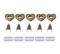 Baxnore Fermoir Twist Lock en Métal en Forme de Coeur 5 Ensembles Accessoire de Matériel de Sac Durable pour Sacs en Cuir Sacs à Main en Bronze Argenté Fermeture Fonctionnelle Déco (Bronze)
