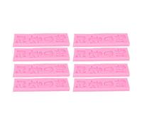 Baxnore Fondant Moules En Silicone Décoration De Gâteau De Bonbons Fabrication De Fournitures Accessoires De BRICOLAGE Rose 8Pcs Joyeux Anniversaire Kit De Décoration De Gâteau pou