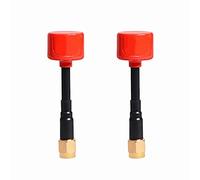 Baxnore Foxeer Lollipop 5,8 G 2,3 dBi RHCP FPV Antenne de qualité supérieure Haute Performance pour Drones de Course FPV avec matériau PC ABS Rouge Noir Lot de 2 (Trou intérieur RP-SMA)