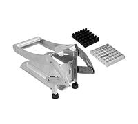 Baxnore -frites en acier inoxydable de qualité commerciale avec lames interchangeables pour couper des frites de 15 mm ou 5 mm d'épaisseur pour pommes de terre, carottes, oignons e (Lame simple [lame