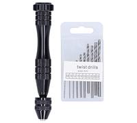 Baxnore Grand foret hélicoïdal moleté professionnel noir avec 10 forets hélicoïdaux en acier rapide, ensemble de forets à main avec étau à goupille de précision pour la fabrication