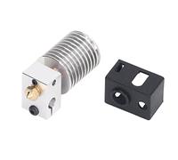Baxnore Imprimante 3D Hotend Buse en laiton de 0,4 mm Bloc chauffant en aluminium Gorge bimétallique Manchon en silicone Tout en métal Partie d'extrudeuse haute température pour Dr