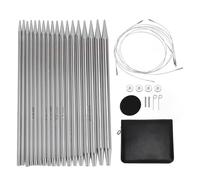 Baxnore Interchangeables aiguilles à tricot circulaire Set aluminium Longueur légère Longueur réglable Aigneaux de couture multifonctionnelles pour chapeaux Prilser Couvertures Tri
