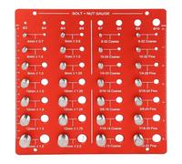 Baxnore Jauge de contrôle de filetage en alliage d'aluminium anodisé, outil d'identification de la taille de l'écrou de boulon standard métrique pour les ingénieurs en mécanique, l