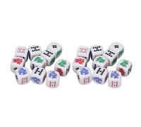 Baxnore Jeu de dés à 6 Faces, 20 pièces, Jeu Standard, dés en Plastique à Coins Ronds pour Jeux de société, Jouets éducatifs d'enseignement des mathématiques (Blanc)