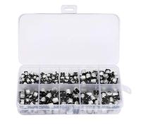 Baxnore Kit d'assortiment de condensateurs électrolytiques SMD 200 pièces 10 valeurs 1uF à 470uF 10V à 50V haute densité de capacité pour les projets électroniques et de circuits i