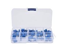 Baxnore Kit d'assortiment de potentiomètres réglables, résistance variable 100Ω à 100KΩ, 10 valeurs avec système rotatif pour appareils électriques, équipements audio, communicatio