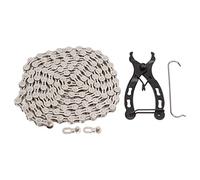 Baxnore Kit de chaîne de vélos à 8 vitesses conception creuse légère transmission durable à haute efficacité pour les vélos de route en argent en acier manganèse en argent 377g com