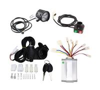 Baxnore Kit de conversion de vélo électrique 24 V 1000 W avec contrôleur de moteur brossé avec accélérateur au pouce, phare et interrupteur, conception de dissipation thermique en