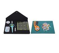 Baxnore Kit de découpe rotative professionnel pour le cuir, comprenant des lames tranchantes, un tapis de découpe auto-cicatrisant, une règle pour le patchwork, un couteau à graver